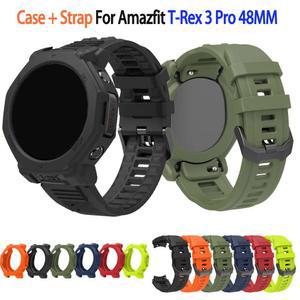 Amazfit T-Rex3 Pro 48MM용 실리콘 케이스 + 밴드 T-Rex 3Pro 48MM 베젤 프레임용 스트랩 커버 보호