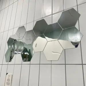 붙이는 12조각 아크릴 육각 거울 중형