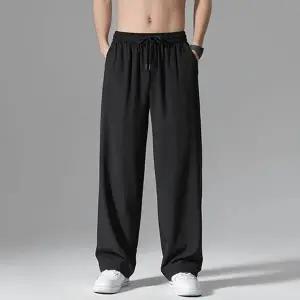 남성 2컬러 모던 허리밴딩 여름 세미 와이드 긴바지 (HSJ-WEB4EBB)