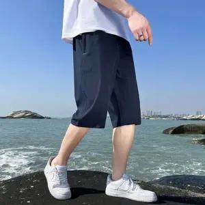 남자 여름바지 쿨링 아이스 허리밴딩 5부 반바지 (HSJ-WFIDR8B)