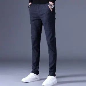남성 3컬러 깔끔 베이직 정장 슬랙스 은은 체크 팬츠 (HSJ-WFFNZRU)