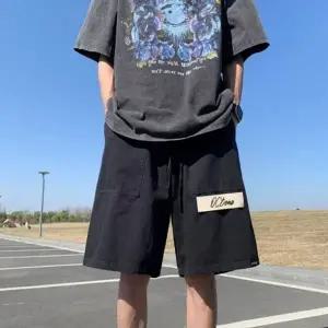 남성 여름 빅주머니 편안한 허리밴딩 와이드핏 반바지 (HSJ-WFHO2SN)