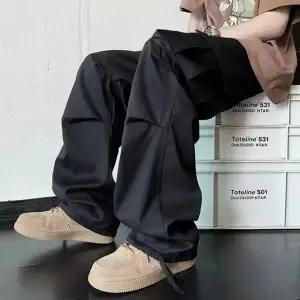 남성 2컬러 심플 카고팬츠 와이드핏 스트링 조거팬츠 (HSJ-WFH78AB)