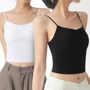 [로즈엘리]심리스 캡내장 크롭탑 끈나시 2컬러 2026