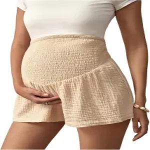 OYOANGLE 여성 임산부 반바지 오버 더 벨리 셔드 와이드 레그 캐주얼 임신