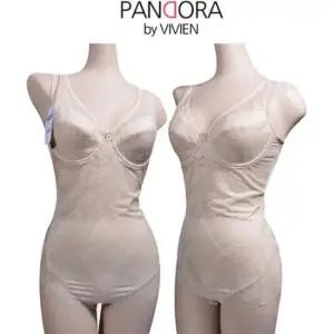 (비비안)A컵 와이어 보정 플라워패턴 바디슈트 올인원