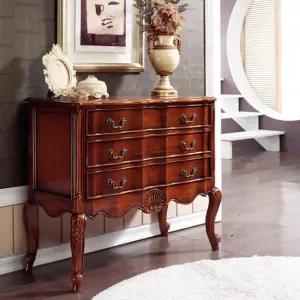 프랜치명품 앤틱 원목 3단 콘솔 서랍장 900 / 주방 우드 기숙사 다용도함