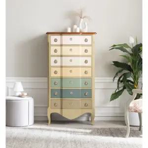 파스텔컬러 디자이너블 장식용 7단 콘솔 원목서랍장 / 옷장 예쁜 소품 우드