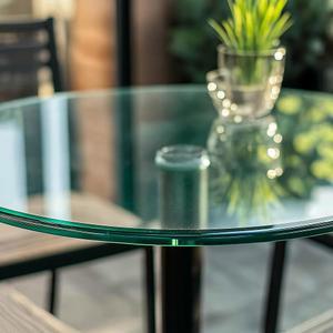 비렐릭스 12인치 원형 강화 유리 테이블 상판, 가구 보호를 위한 투명 표면 평평한 광택 가장자리 파티오 다이닝 커피 엔드 테이블(12인치)