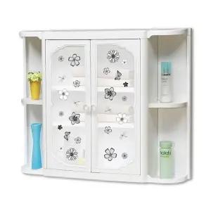 TBZ 양날개 3단선반 플라워 욕실수납장(특대형) 수건장