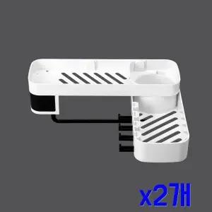 TBZ 회전 접착식 공간활용 욕실선반(블랙) x2개