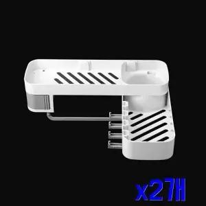 TBZ 회전 접착식 공간활용 욕실선반(그레이) x2개