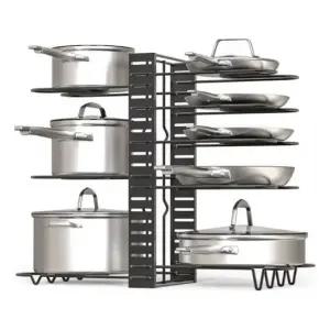 냄비부자재 주방정리 주방헹거레일 싱크선반 8단양면 주방수납 후라이팬뚜껑