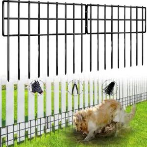 15 패널 정원 울타리 동물 보호대 21.2피트 L x 13인치 H 개를 위한 굴착 없음 1.35인치 갭 방청 금속 장식