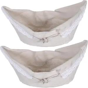 토토리티 피크닉 바구니 라이너 세트 2개 위커 내구성 있는 직조 천 삽입물 편안한 부드러운 손잡이 보호