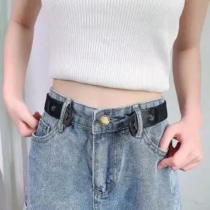 [하프클럽/]팬츠 벗기쉬운 밴딩 스트레치 똑딱이 노버클 히든벨트