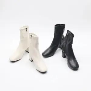 [다잇템]여자 가죽 중간힐 워커힐 스퀘어 발목부츠