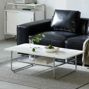 인터데코 감각적인 화이트 스틸 쇼파테이블 120cm (사각)TP1118