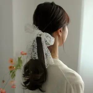 [신세계라이브쇼핑][옷자락] 여자 레이스 포인트 진주 곱창 머리끈