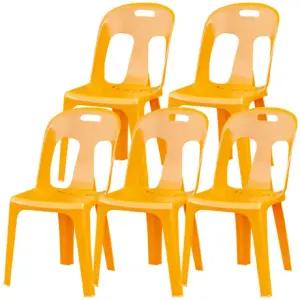 간이 플라스틱 5개 의자 보조 4호 편의점 노랑 학교 포차 국산 행사 포장마차 야외 등받이