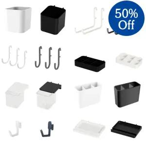 북유럽 스타일 Pegboard 및 액세서리 보관 케이스 DIY 드릴 선반 없음 벽 마운트 데스크탑 주최자