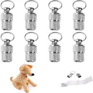 YUIRUOI 반려동물 주소 펜던트 8개 분실 방지 태그 튜브 신분증