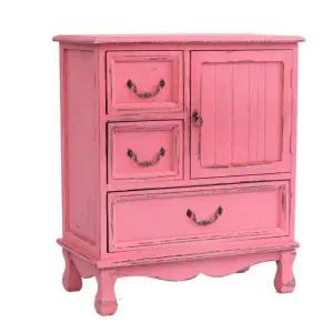 핑크 수납장 컬러 빈티지 레트로 서랍장 진열장 튜바