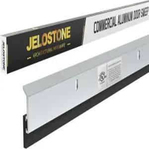 젤로스톤 2팩 - 상업용 도어 하단 스윕 JS-N315 내후성 네오프렌 인서트가 장착된 헤비 듀티 알루미늄