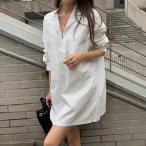 패브릭픽 여친 원피스 치마 미니 가을 포켓 칼라 셔츠형 슬림핏 빅 HO3