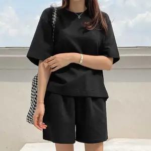 [하프클럽/]여성 간절기 홈웨어 세트 편안한 반팔티 트레이닝 복