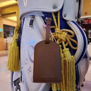 [하프클럽/]캐리어네임택 골프백 캐리어 커버형 네임택 브라운