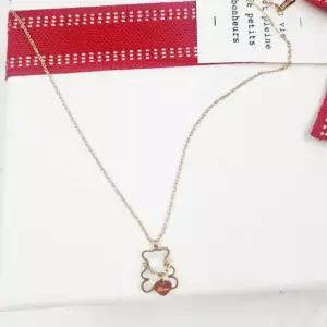 [라일리쥬얼리] Rly 우정목걸이 테디베어 오가닉자개 써지컬스틸 PM1