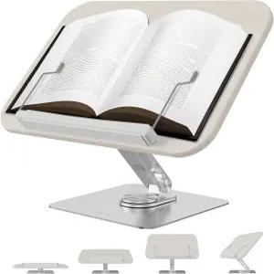 해리핏 독서용 책꽂이 360 회전 및 레시피 우드 높이 악보 교재용 접이식 탄성 노트북 쿡북 클립라이트