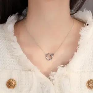 [옷자락]여자 시크 모던 데일리 큐빅 레이어드 링 목걸이