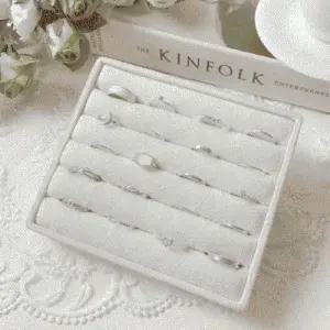 [옷자락]여자 데일리룩 포인트 심플 레이어드 반지