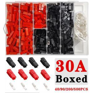 40/90/200/500Pcs 앤더슨 30A 단극 고전류 전기 플러그 커넥터 빨간색 지게차 배터리 터미널 PP
