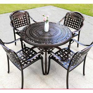 알루미늄 야외 테이블세트 펜션 4인 스 카페 세트 주물 철재 정원 풀빌라 주택 접이식