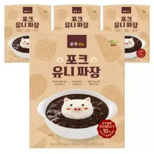 본죽 키즈 포크 유니 짜장 150g 4개 간식 방과후 어린이날 생일파티 선물 발렌타인데이