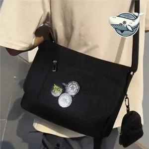 학생용 크로스백 메신저백 수납망사포켓 캐주얼 옆으로매는가방 메일백 학생메신저백