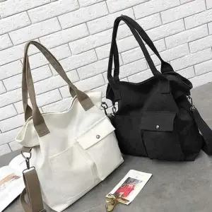 멀티포켓 스트랩 숄더겸용 캔버스 토트백 가방 데일리