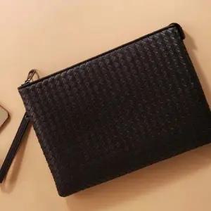 가죽 손가방 클러치백 위빙 남자 핸들 가방 브라운