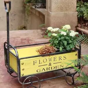 빈티지화분수레 철제 다육화분 엔틱 소품 분갈이 트롤리