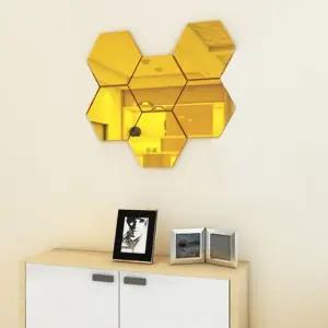 트렌디 인테리어 아크릴 거울 6p 육각형 붙이는거울