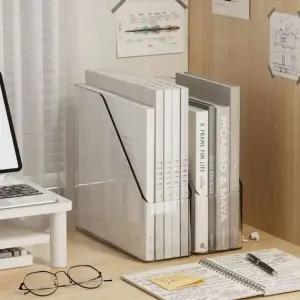 투명 간이 책상위 스탠딩 책꽂이 파일함