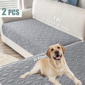2개 1세트 논슬립 강아지 커버 소파 매트 사계절용 침대 매트리스 담요 거실 단색 애완동물