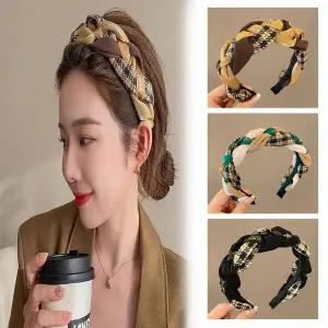 여자 꽈배기 꼬임 스카프 스타일 헤어밴드 머리띠