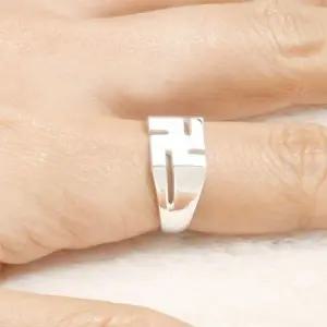 스꼬띠나 시험합격 불교 만자 은반지(16x16mm)