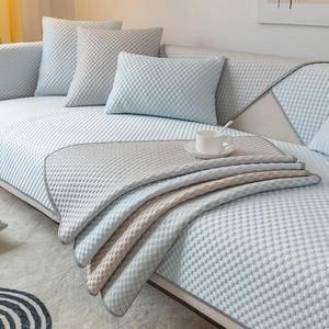 아이스 실크 소파 커버 매트 논슬립 여름 쿠션 범용 거실용 시원한 느낌 슬립커버 타월