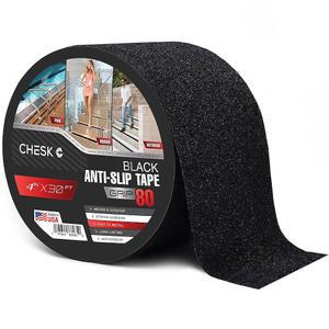 계단용 체스크 그립 테이프 u2013 4인치 x 30피트 블랙 미끄럼 방지 계단 스트립 접착식 트레드 실내외 스케이트보드, 샤워, 바닥, 튼튼한