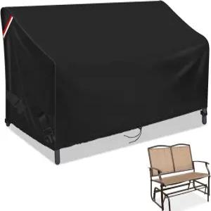 로넬 야외 러브시트 커버 2인용 파티오 스윙 글라이더 스틸 벤치 로커 방수 가구 소파 - 43인치 L x 29인치